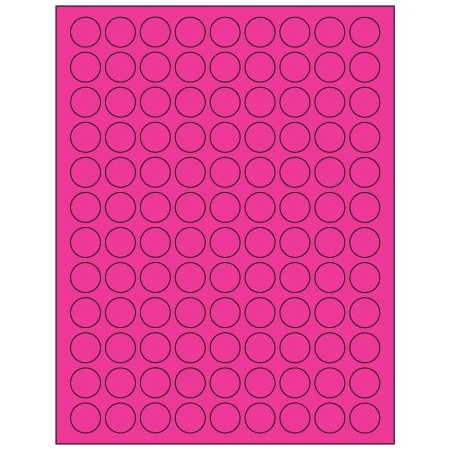 Bsc Preferred 3/4'' Fluorescent Pink Circle Laser Labels, 10800PK BUY00021903